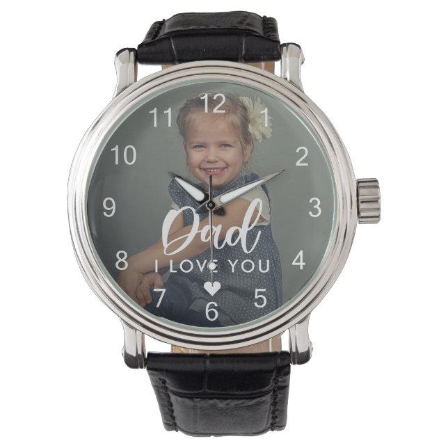 Montre Papa Je t'aime Photo Élégante (devant)
