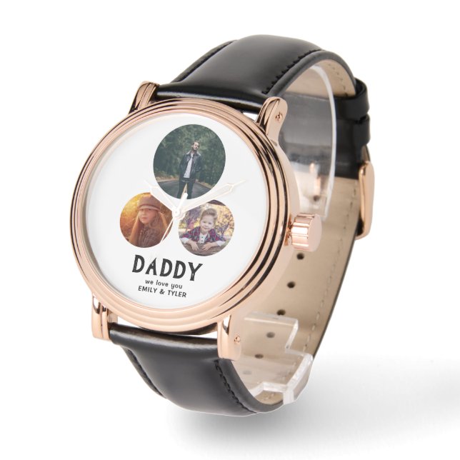 Montre Papa nous t'aimons 3 Photo Fête du Père (Angle)