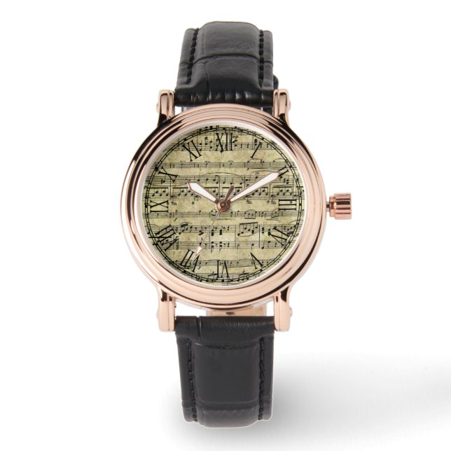 Montre Papier peint de la feuille de musique victorienne (Recto)