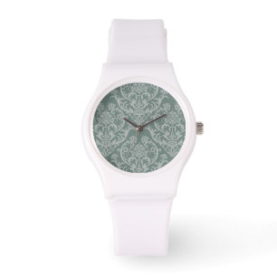Montre Papier peint floral vert
