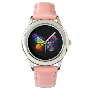 Montre Papillon arc-en-ciel