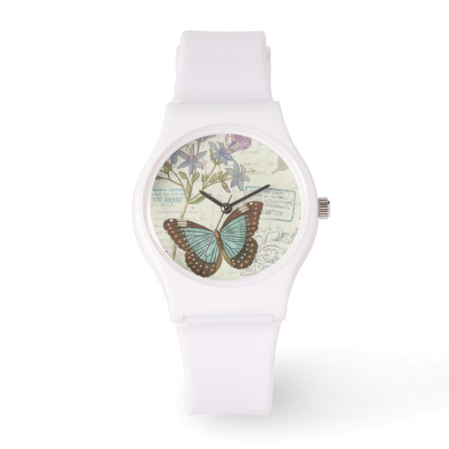 Montre Papillon bleu et Brown (Recto)