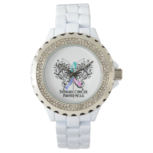 Montre Papillon de sensibilisation au cancer de la thyroï (devant)