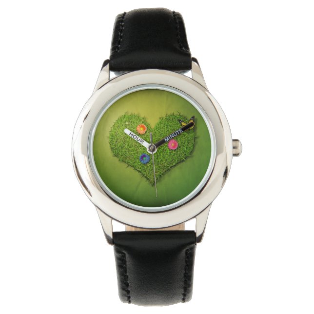 Montre Papillon en forme de coeur (devant)