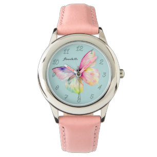 Montre Papillon rose délicat dans les couleurs pastel arc