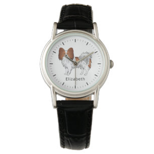 Montre Papillon Rouge Et Blanc Cute Chien Avec Nom Person
