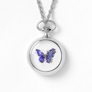 Montre Papillon saphir à fleurs