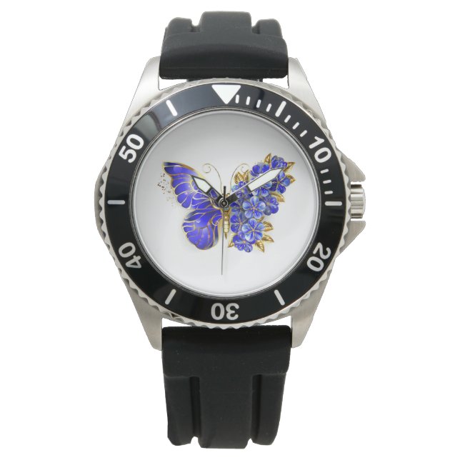 Montre Papillon Saphir Fleur (devant)