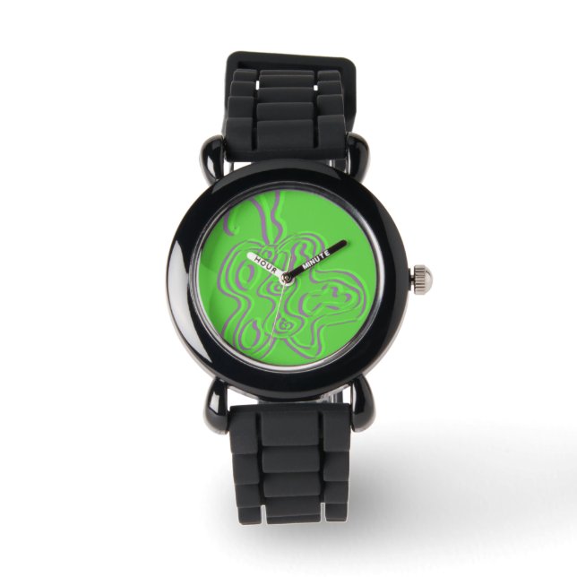 Montre Papillon vert "rouge" (Recto)
