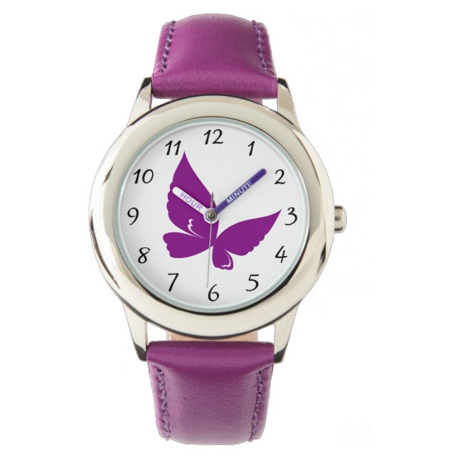 Montre Papillon violet (devant)