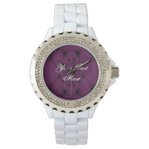 Montre Papillon Violet Noir Pétales 