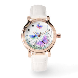 Montre Papillons Colorés Volants Joie de Printemps