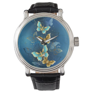 Montre Papillons dorés