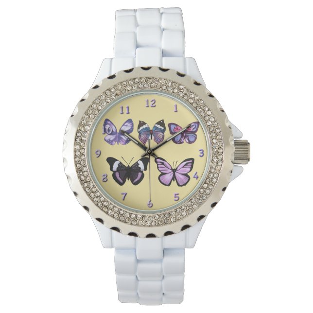 Montre Papillons série violet (devant)