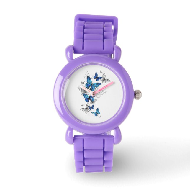 Montre Papillons volants bleus Morpho (Recto)