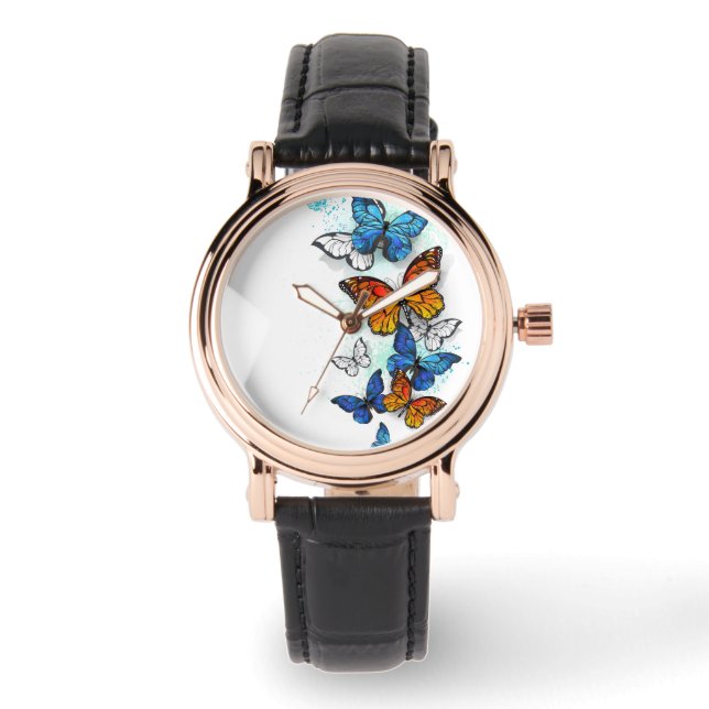 Montre Papillons volants Morpho et Monarch (Recto)