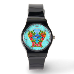 Montre Paradis hawaïen deux fois (bleu)