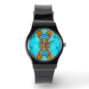 Montre Paradis hawaïen deux fois (bleu)