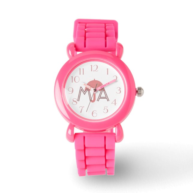 Montre Parapluie rose jolie Ajouter Parapluies Regarder (Recto)