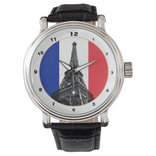 Montre Paris, Drapeau français et mode française /Tour 