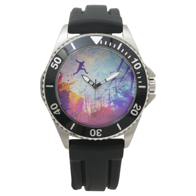 Montre Parkour Urban Free Runling Freestyling Art Moderne (devant)