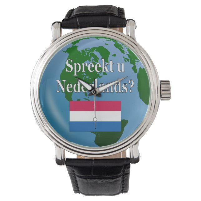 Montre Parlez-vous néerlandais ? en néerlandais. Drapeau  (devant)