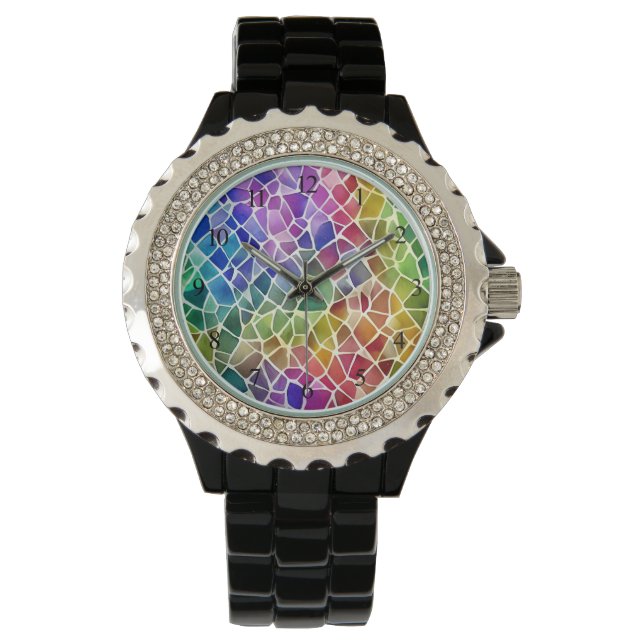 Montre Parties scintillant Abstrait Octagon géométrique (devant)