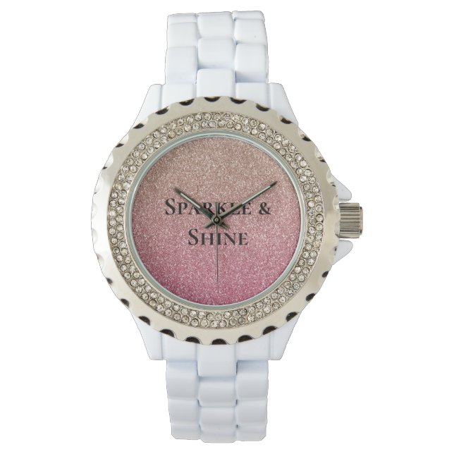 Montre Parties scintillant Faux Rose Bronze (devant)