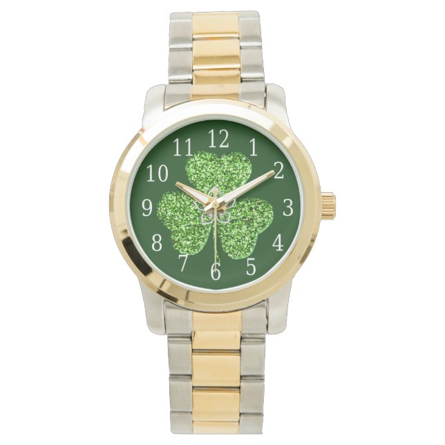 Montre Parties scintillant Shamrock Et Fleur Watch (devant)
