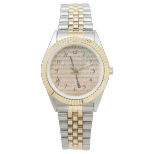 Montre Partition vintage Avec Bois