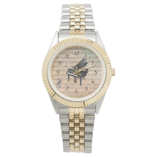 Montre Partition vintage Avec Piano (devant)
