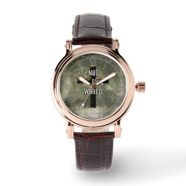 Montre Pas de ce monde Croix de Jésus chrétien (Recto)