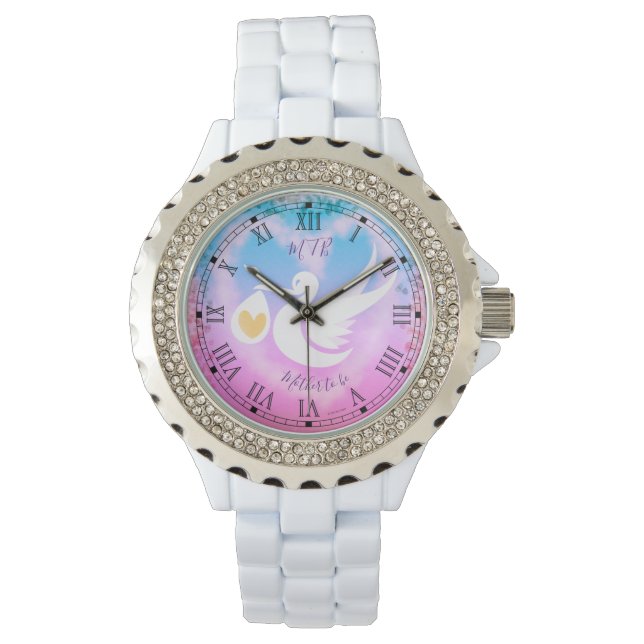 Montre Pastels initialisé Mère à surveiller (devant)