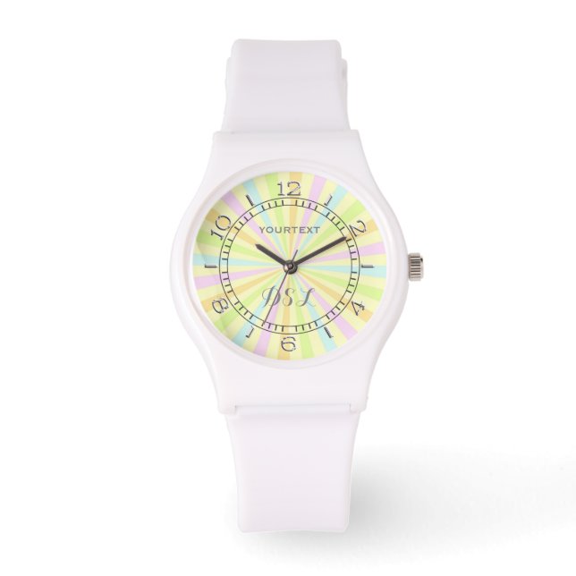 Montre Pastels Roue tournante Soleil éclate Monogramme (Recto)