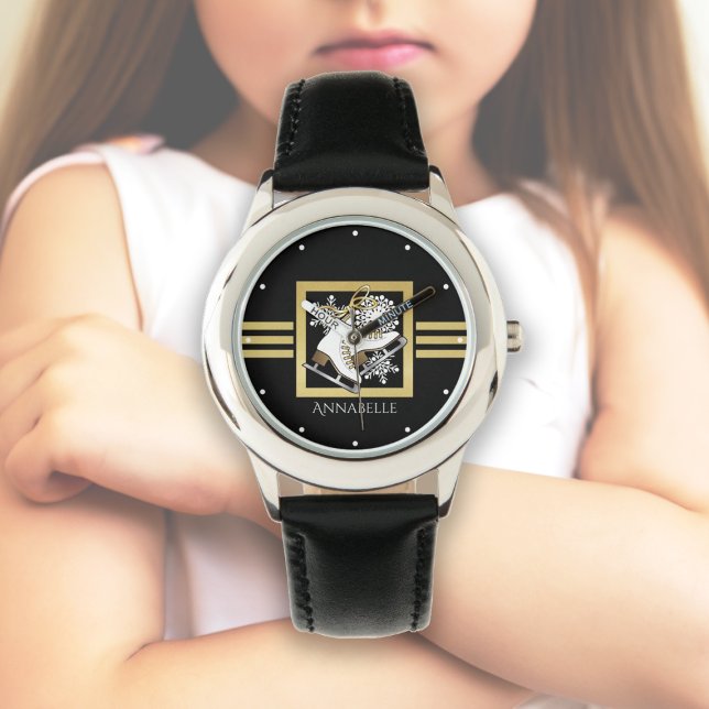 Montre Patinage artistique moderne Black Gold / Patinage  (Créateur téléchargé)