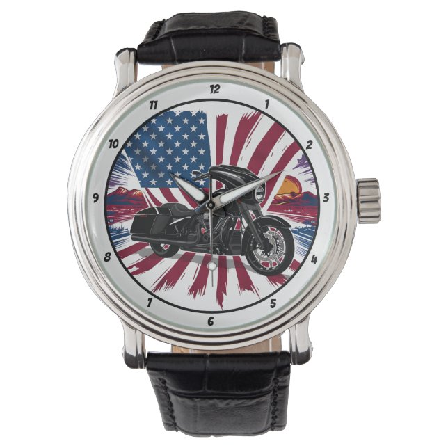 Montre Patriotic Bagger, American Flag Watch. (devant)