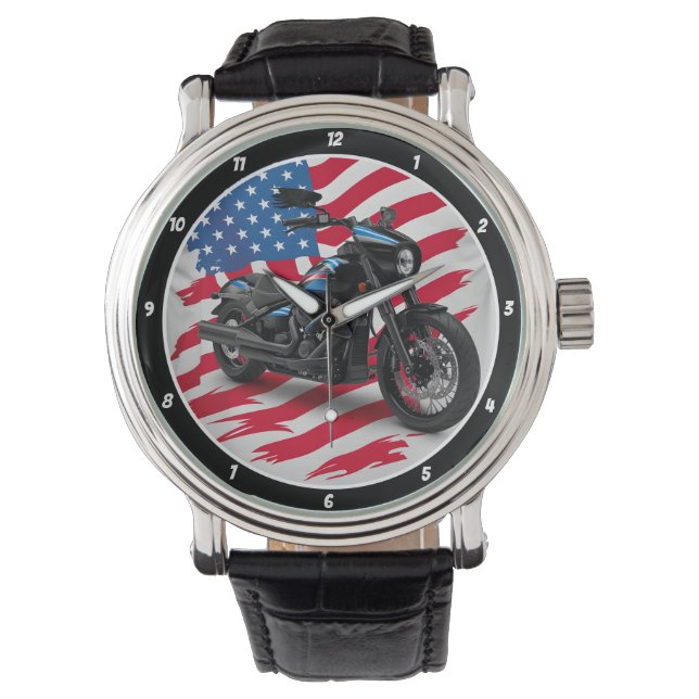 Montre Patriotic Cruiser, American Flag Watch. (devant)