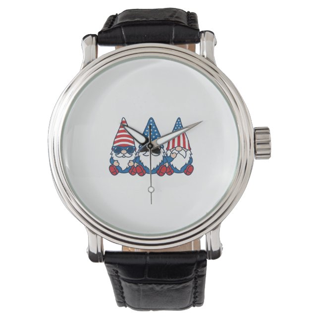Montre Patriotic Gnome Trio Vintage Vector Shirt Design_1 (devant)