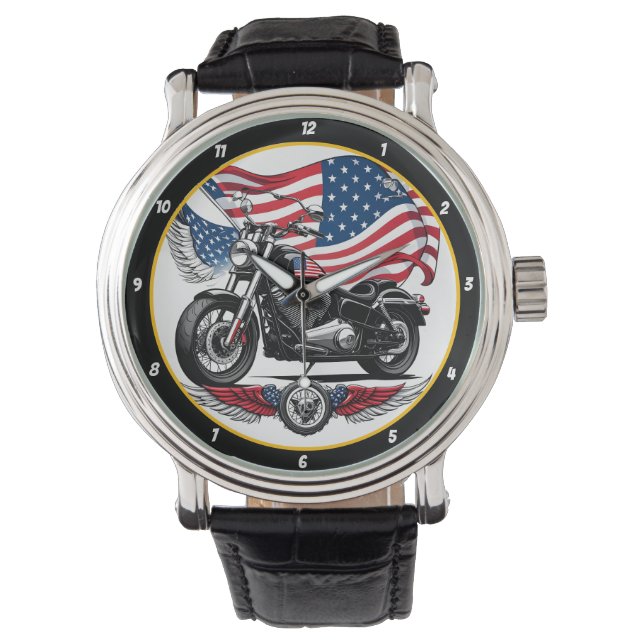 Montre Patriotic Ride, American Flag Watch. (devant)