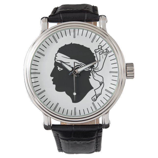 Montre patriotique avec Drapeau de Corse (devant)