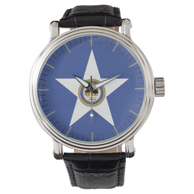 Montre patriotique avec Drapeau de Houston (devant)