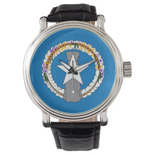 Montre patriotique avec Drapeau de Mariana du Nord