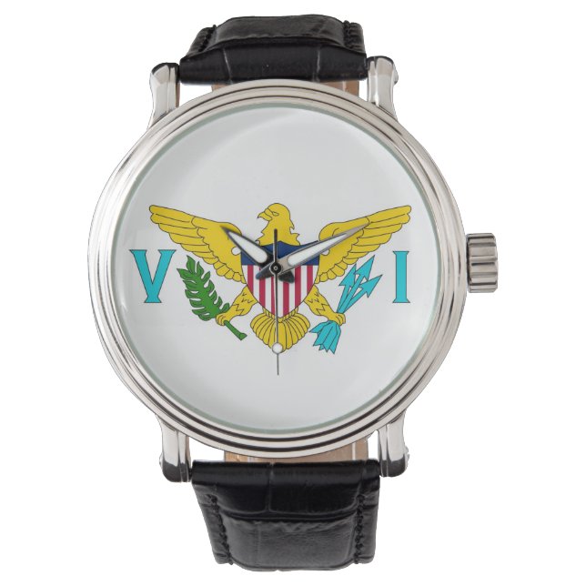 Montre patriotique avec Drapeau des îles Vierges (devant)