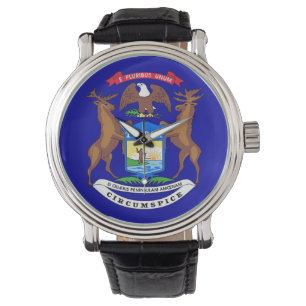 Montre patriotique avec drapeau du Michigan