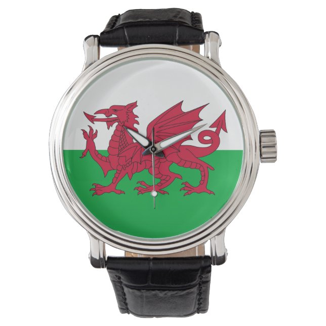 Montre patriotique avec Drapeau du Pays de Galles (devant)