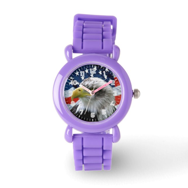 Montre Patriotique Bald Eagle drapeau américain (Recto)