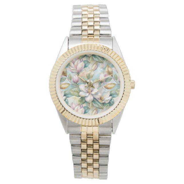 Montre Pattern Elegant Magnolia Flowers (devant)