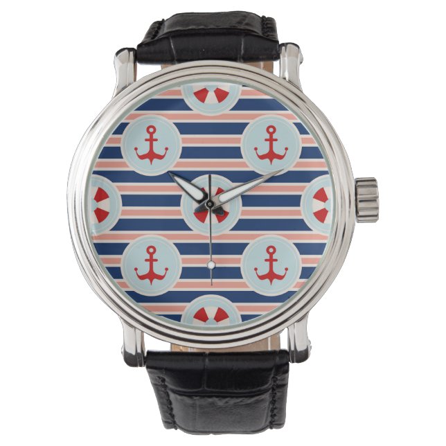 Montre Patterns de Nautical Stripes and Dots (devant)