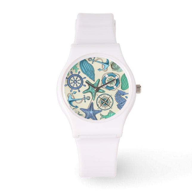 Montre Patters de Teal Sea Animals (Recto)