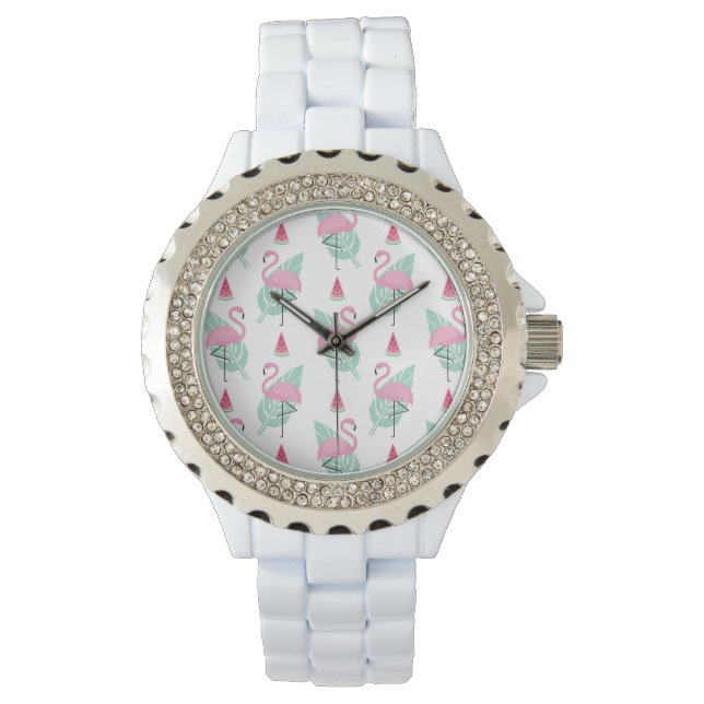 Montre Patters Flamingo et Watermelon Pastel (devant)